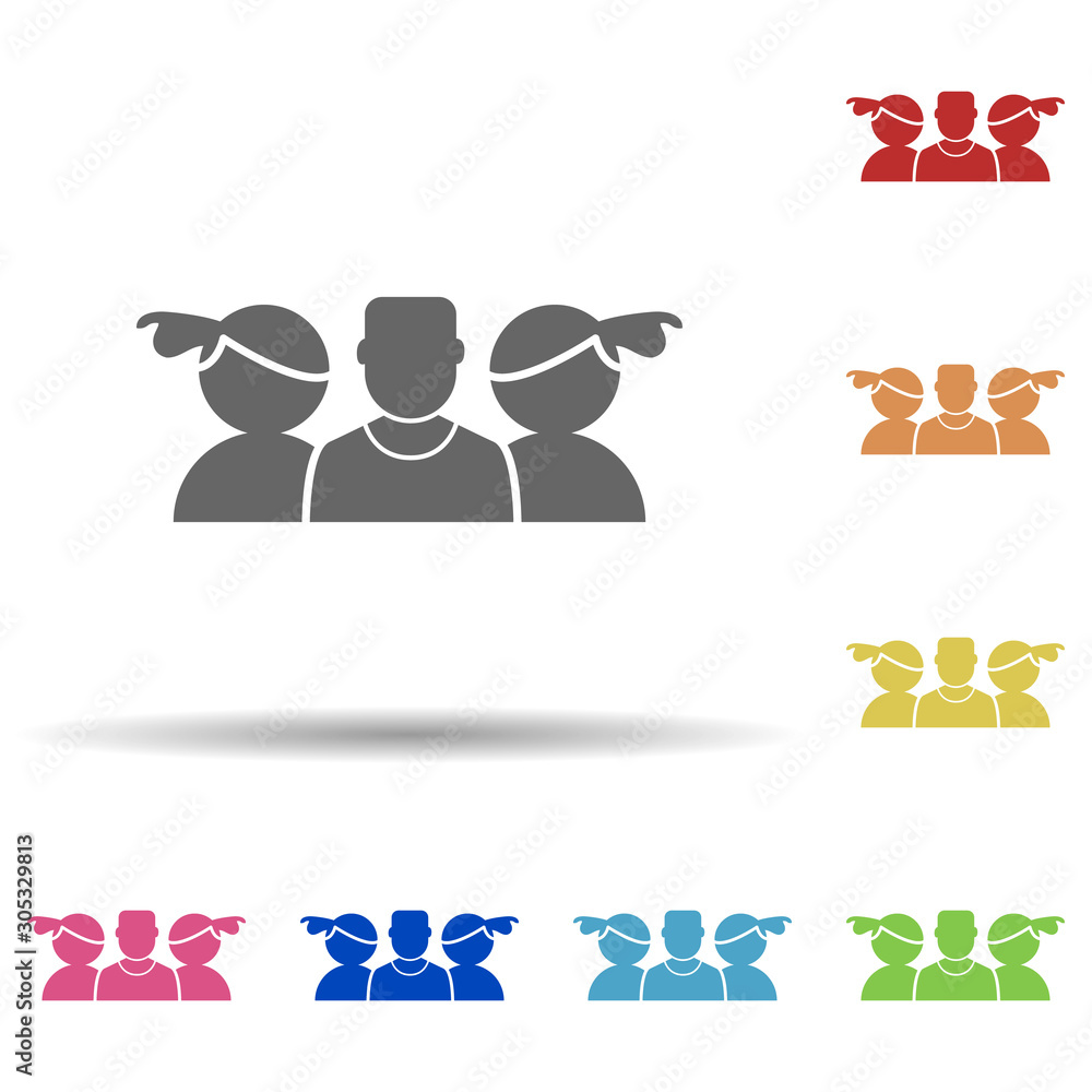 Poster team, work group in multi color style icon. simple glyph, flat vector of business icons for ui and u