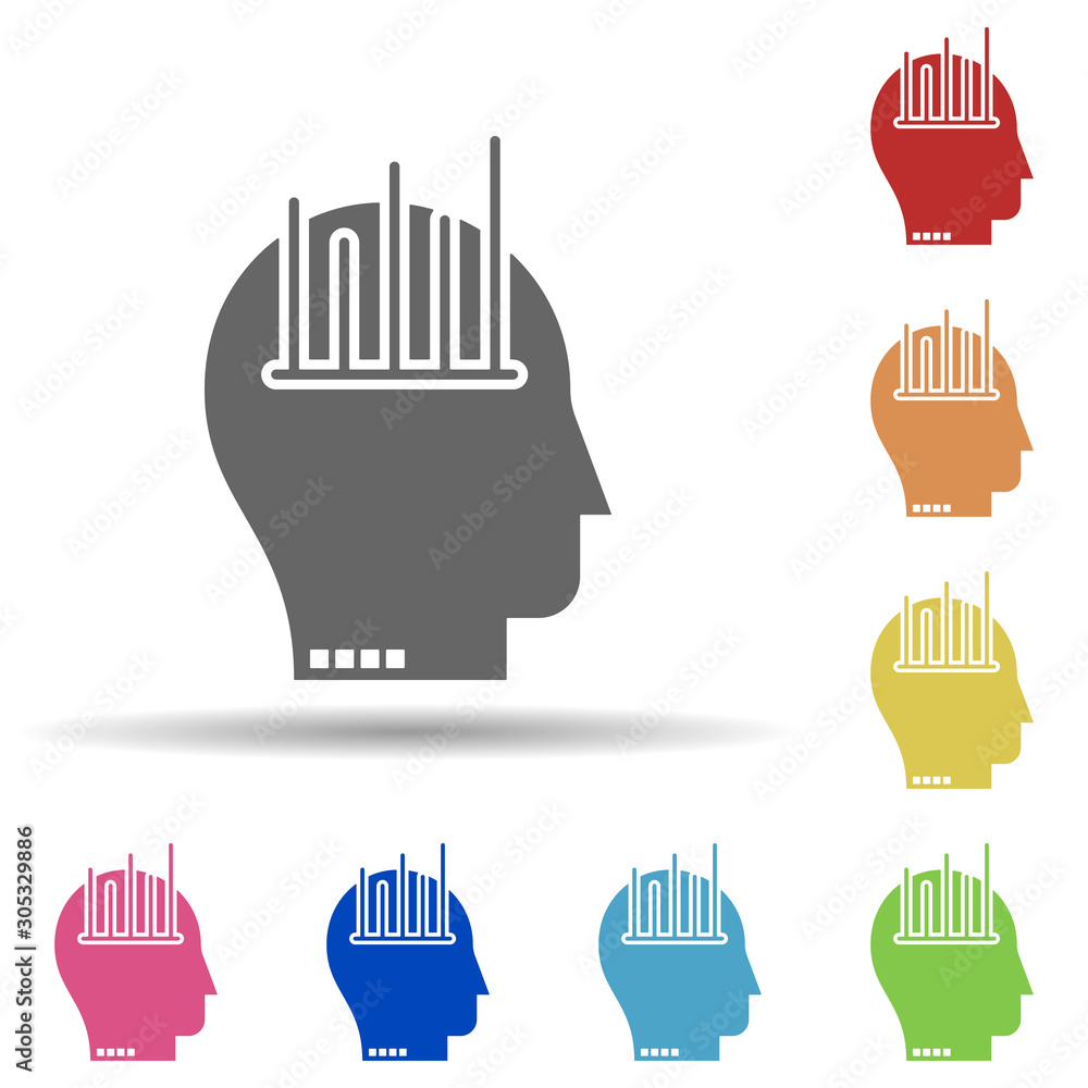Poster had, chart, self-expression in multi color style icon. simple glyph, flat vector of business icons f