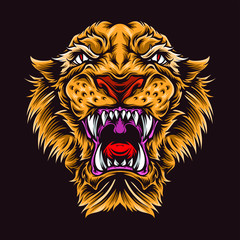 Fototapeta premium lion head vector and logo
