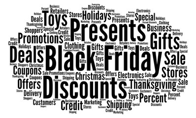 Black friday word cloud concept