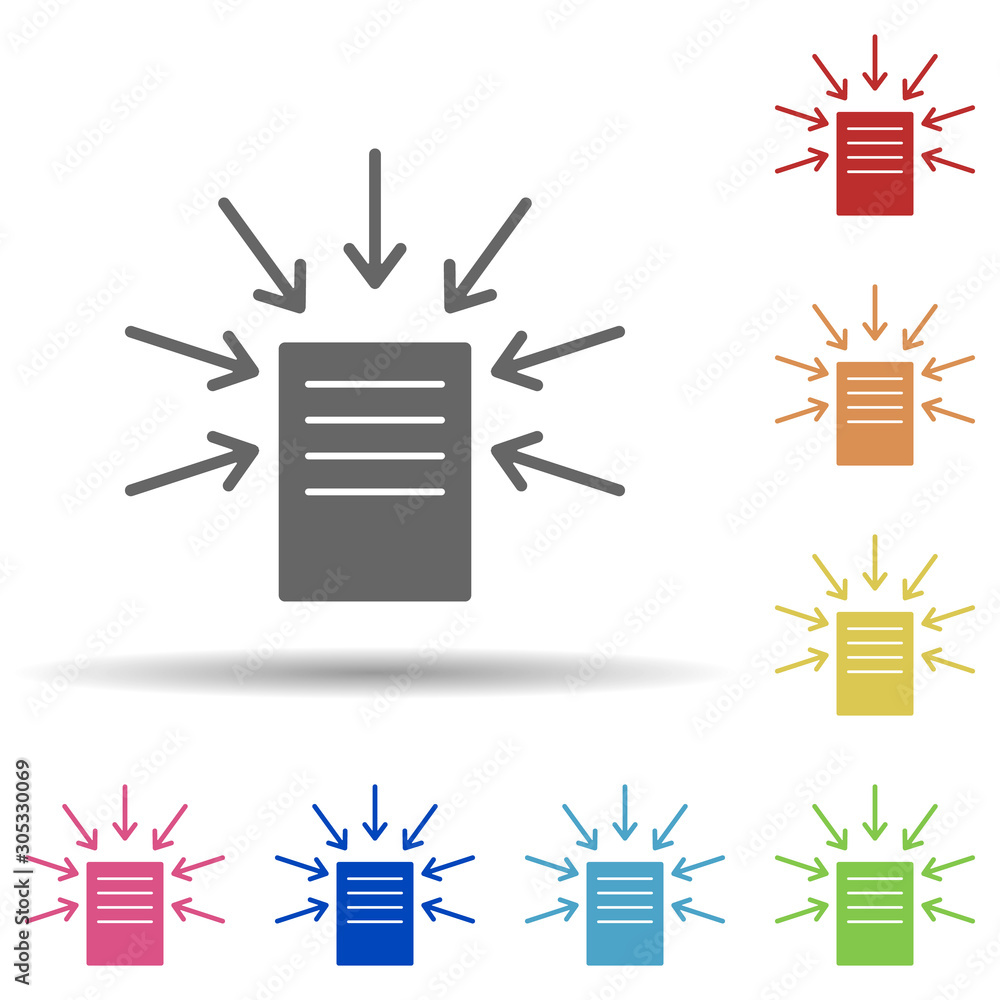 Poster effectiveness of advertising, arrow in multi color style icon. simple glyph, flat vector of business