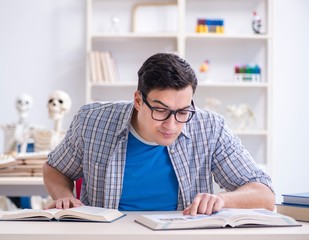Medical student preparing for exams