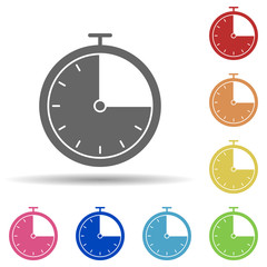 Timer, stopwatch, perform in multi color style icon. Simple glyph, flat vector of business icons for ui and ux, website or mobile application