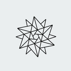 the snow mandala flower diamond logo design with white background