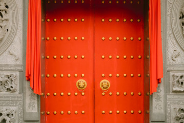 Red temple door
