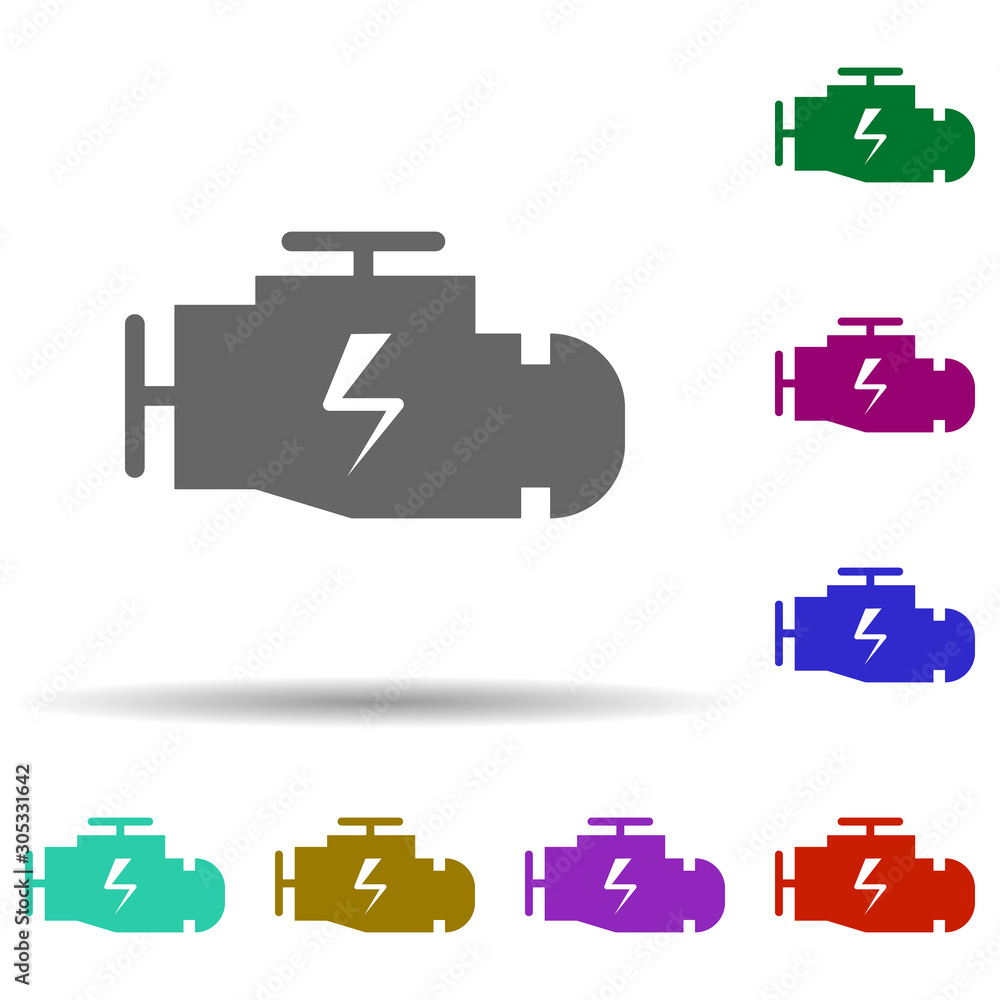 Poster battery in multi color style icon. simple glyph, flat vector of energy icons for ui and ux, website 