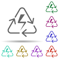 Processing of energy in multi color style icon. Simple glyph, flat vector of energy icons for ui and ux, website or mobile application