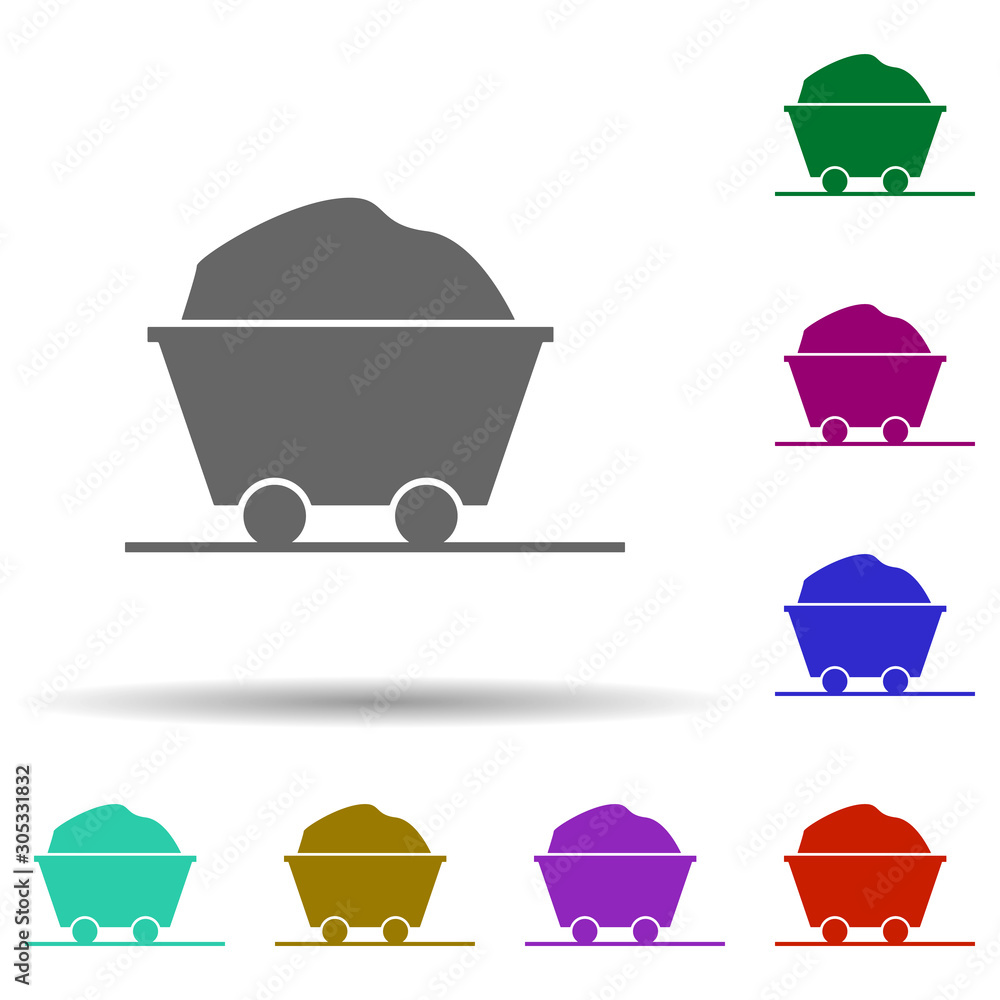 Poster cart in multi color style icon. simple glyph, flat vector of energy icons for ui and ux, website or 