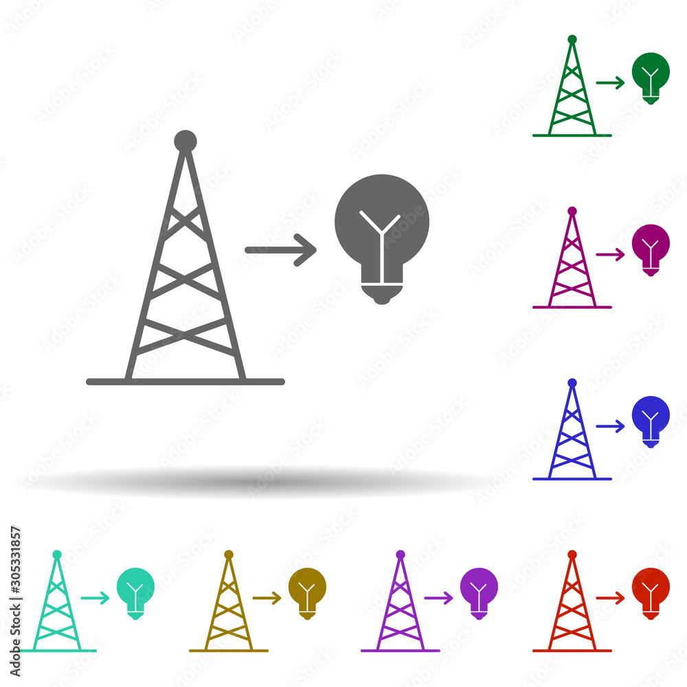 Poster energy in multi color style icon. simple glyph, flat vector of energy icons for ui and ux, website o