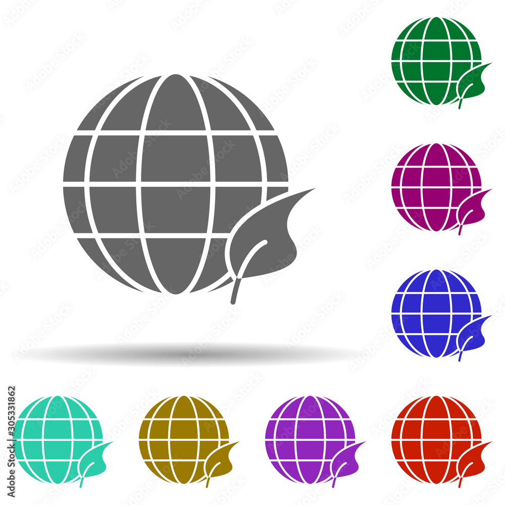 Poster clean earth in multi color style icon. simple glyph, flat vector of energy icons for ui and ux, webs