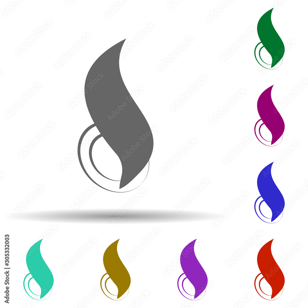 Poster fire, flame in multi color style icon. simple glyph, flat vector of fire icons for ui and ux, websit