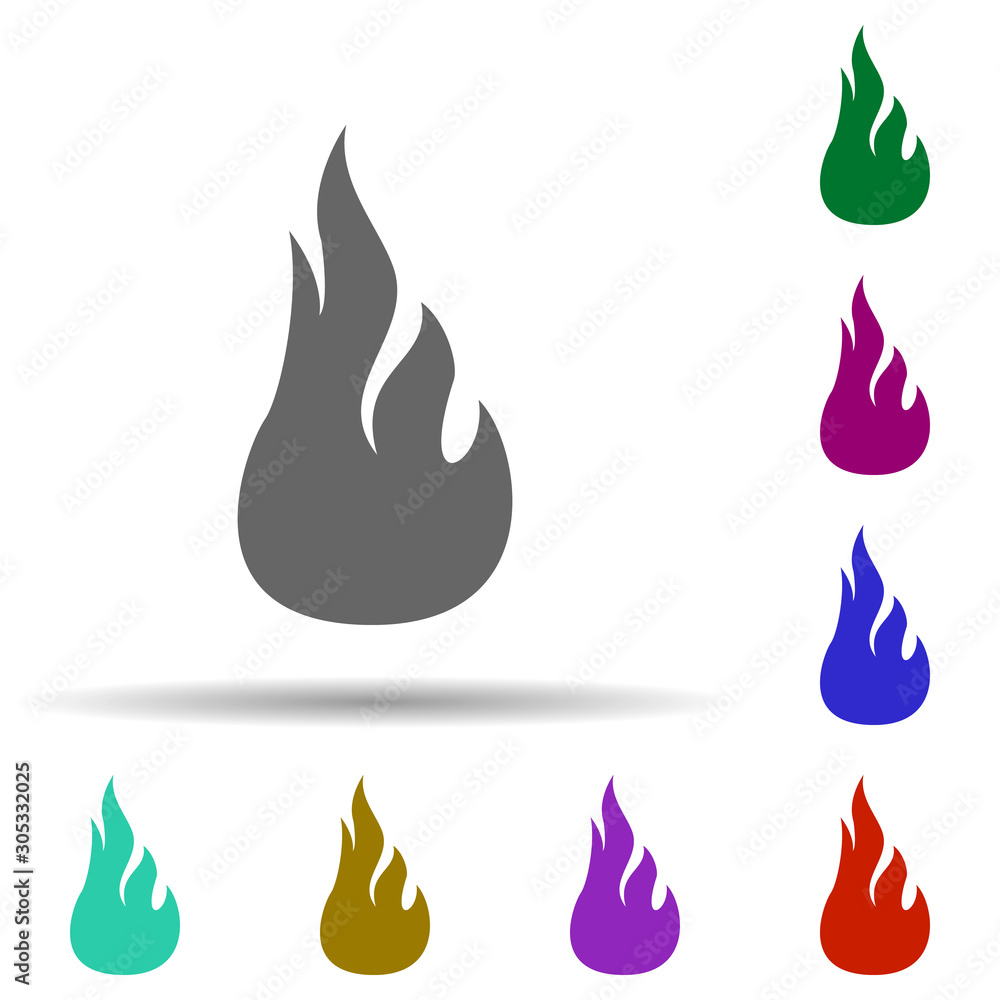 Poster fire, flame in multi color style icon. simple glyph, flat vector of fire icons for ui and ux, websit