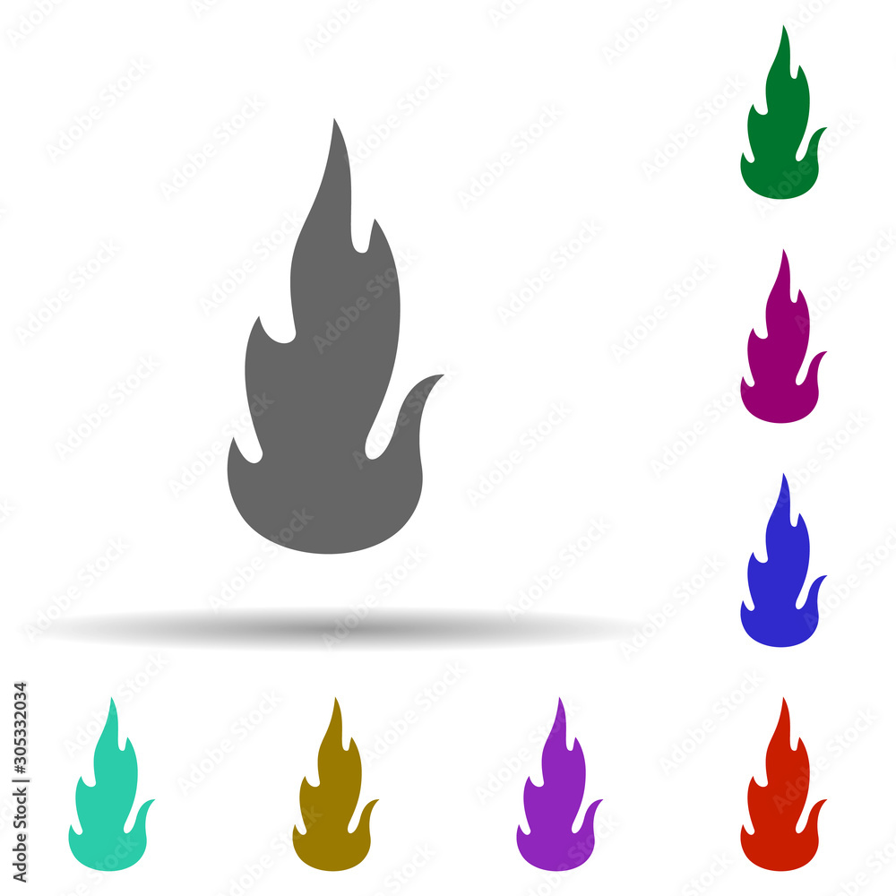 Poster fire, flame in multi color style icon. simple glyph, flat vector of fire icons for ui and ux, websit