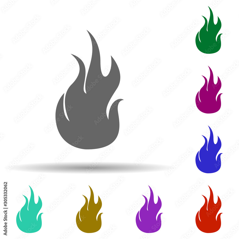 Poster fire, flame in multi color style icon. simple glyph, flat vector of fire icons for ui and ux, websit