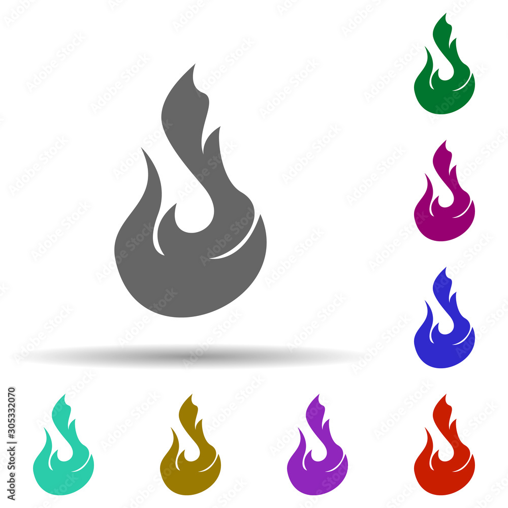 Poster fire, flame in multi color style icon. simple glyph, flat vector of fire icons for ui and ux, websit