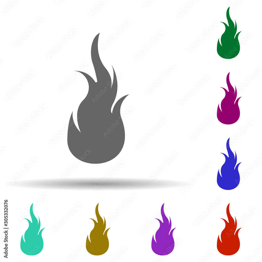 Poster fire, flame in multi color style icon. simple glyph, flat vector of fire icons for ui and ux, websit