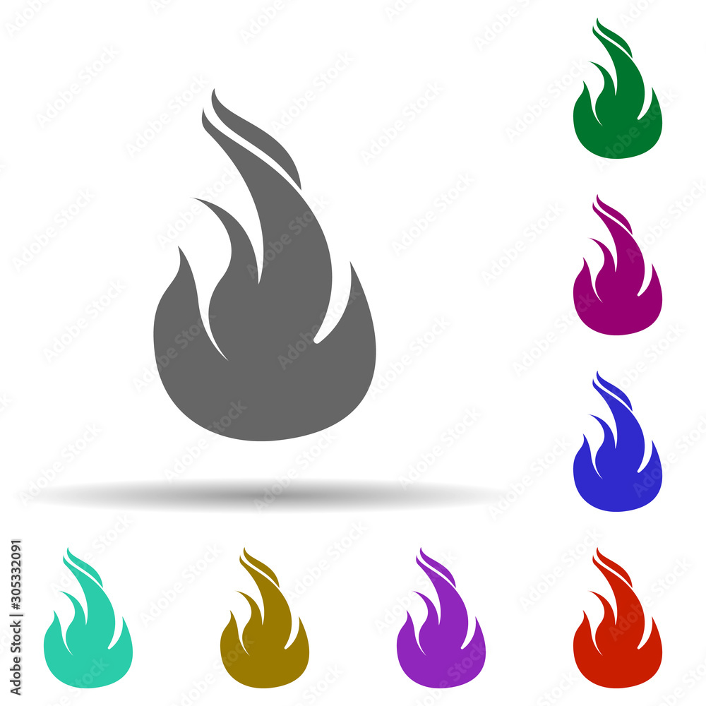 Poster fire, flame in multi color style icon. simple glyph, flat vector of fire icons for ui and ux, websit