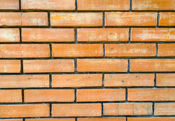 orange brick wall pattern for background concept