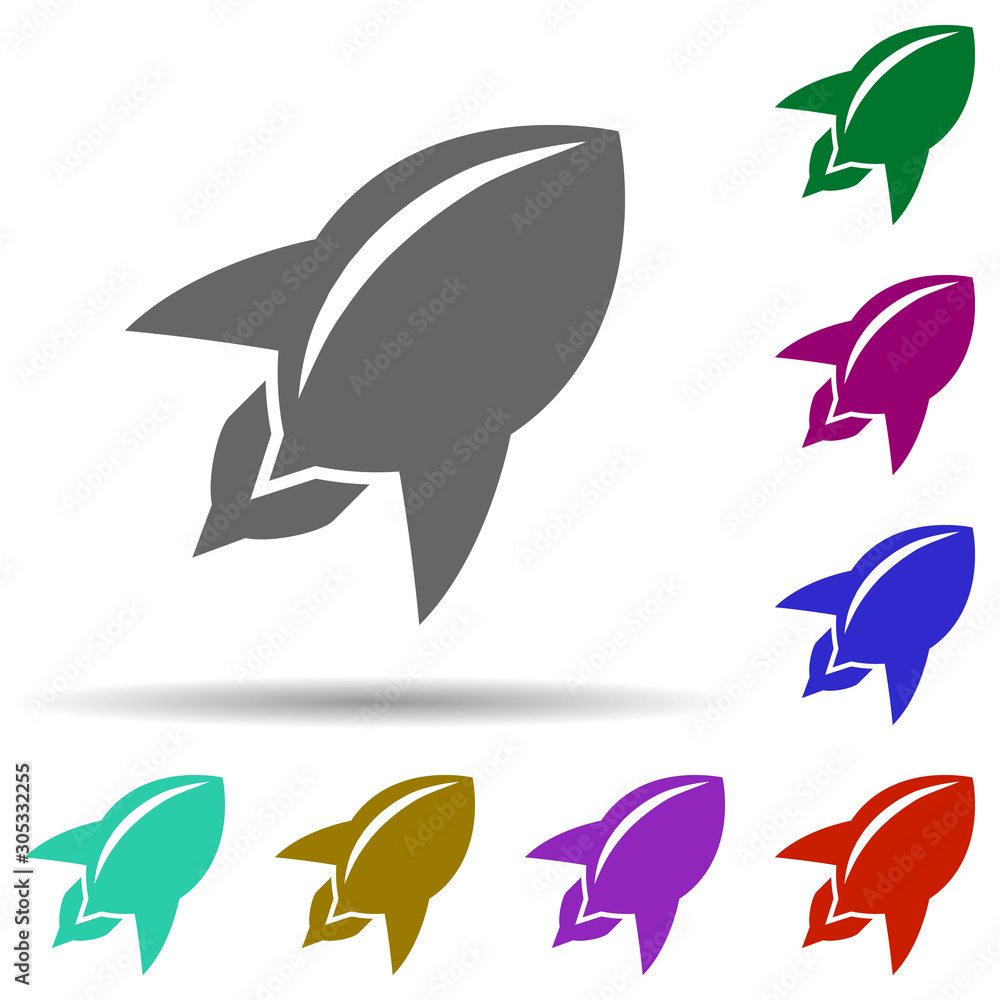 Poster project start in multi color style icon. simple glyph, flat vector of software development icons for