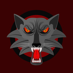 Wolf symbol scary vector illustration