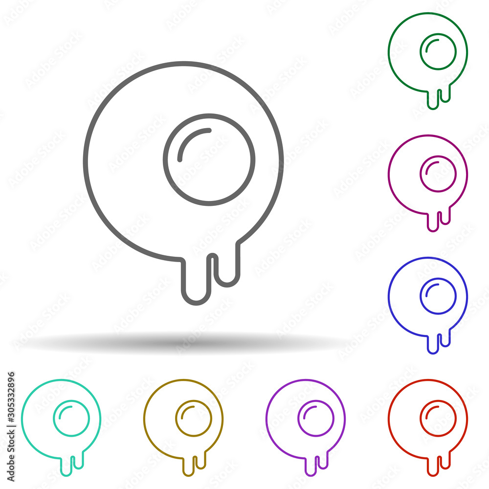 Poster omelette multi color icon. simple thin line, outline vector of web icons for ui and ux, website or m