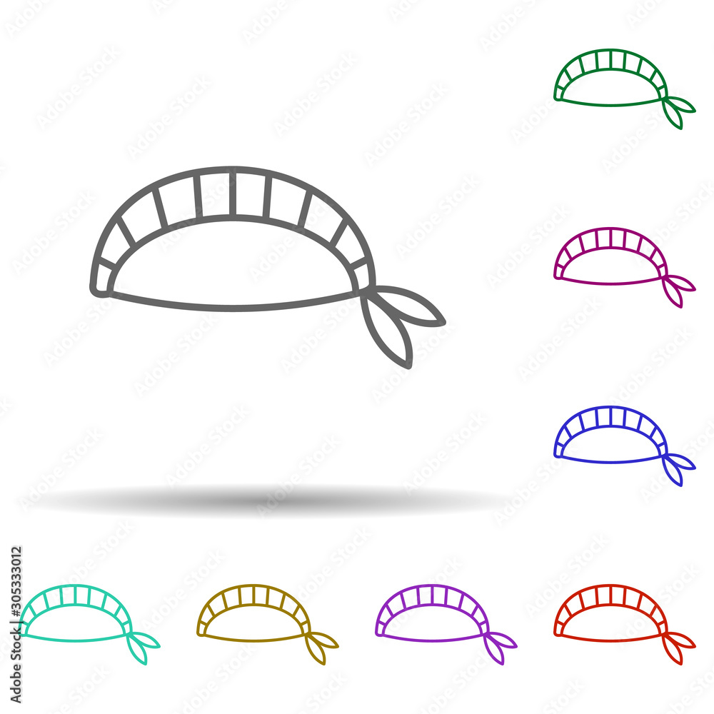 Poster beanie multi color icon. simple thin line, outline vector of web icons for ui and ux, website or mob