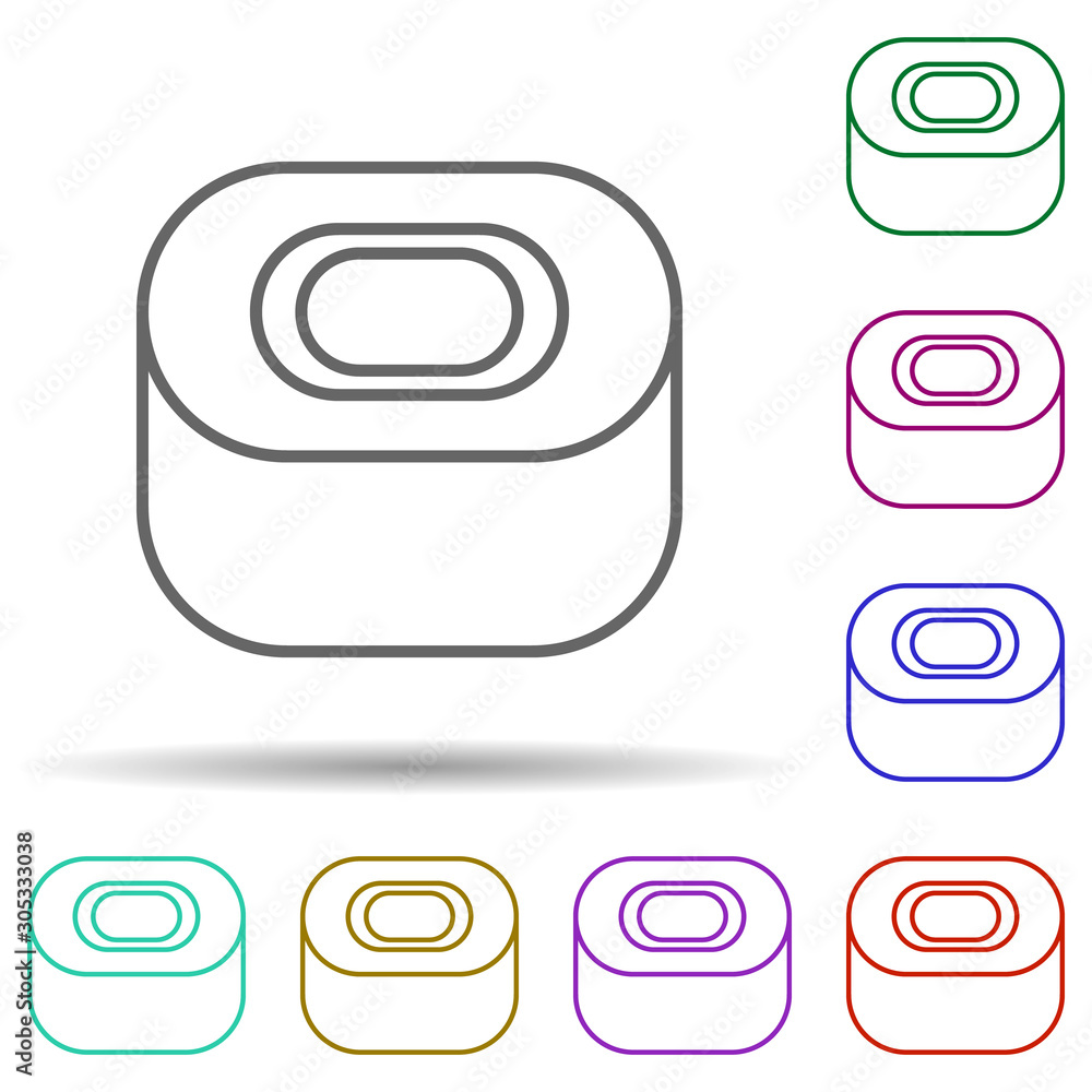 Poster hard soap multi color icon. simple thin line, outline vector of web icons for ui and ux, website or 