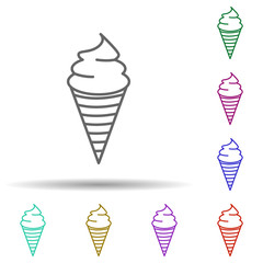 Ice-cream multi color icon. Simple thin line, outline vector of web icons for ui and ux, website or mobile application