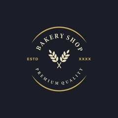 Bakery shop logo design vector illustration