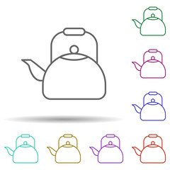 Gas kettle multi color icon. Simple thin line, outline vector of web icons for ui and ux, website or mobile application