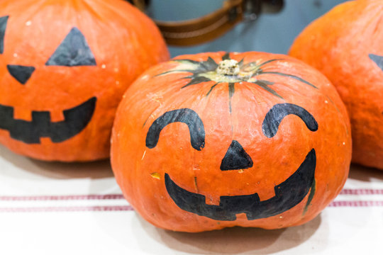 Hand-painted halloween perverse pumpkin