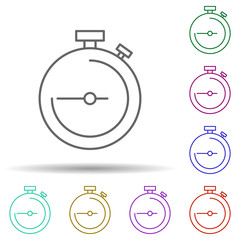 Stopwatch multi color icon. Simple thin line, outline vector of web icons for ui and ux, website or mobile application