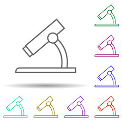 Microscope multi color icon. Simple thin line, outline vector of web icons for ui and ux, website or mobile application