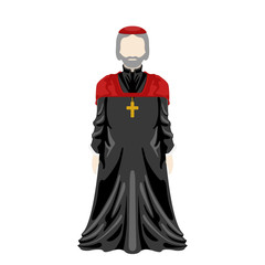 Isolated medieval priest character