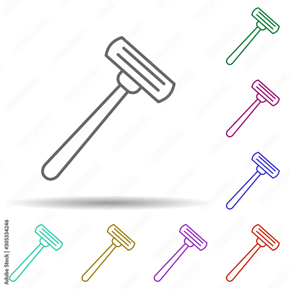 Poster machine for shaving multi color icon. simple thin line, outline vector of web icons for ui and ux, w