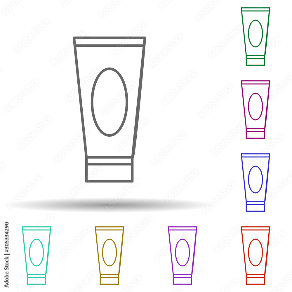 Poster a tube of cream multi color icon. simple thin line, outline vector of web icons for ui and ux, websi