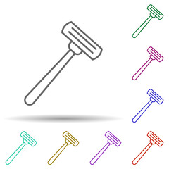 Machine for shaving multi color icon. Simple thin line, outline vector of web icons for ui and ux, website or mobile application