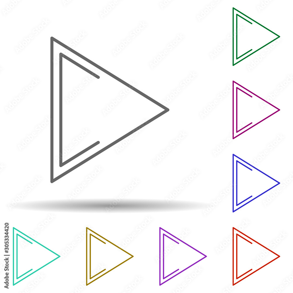 Poster play sign multi color icon. simple thin line, outline vector of web icons for ui and ux, website or 