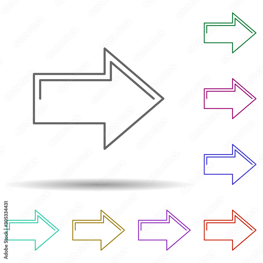 Poster arrow multi color icon. simple thin line, outline vector of web icons for ui and ux, website or mobi