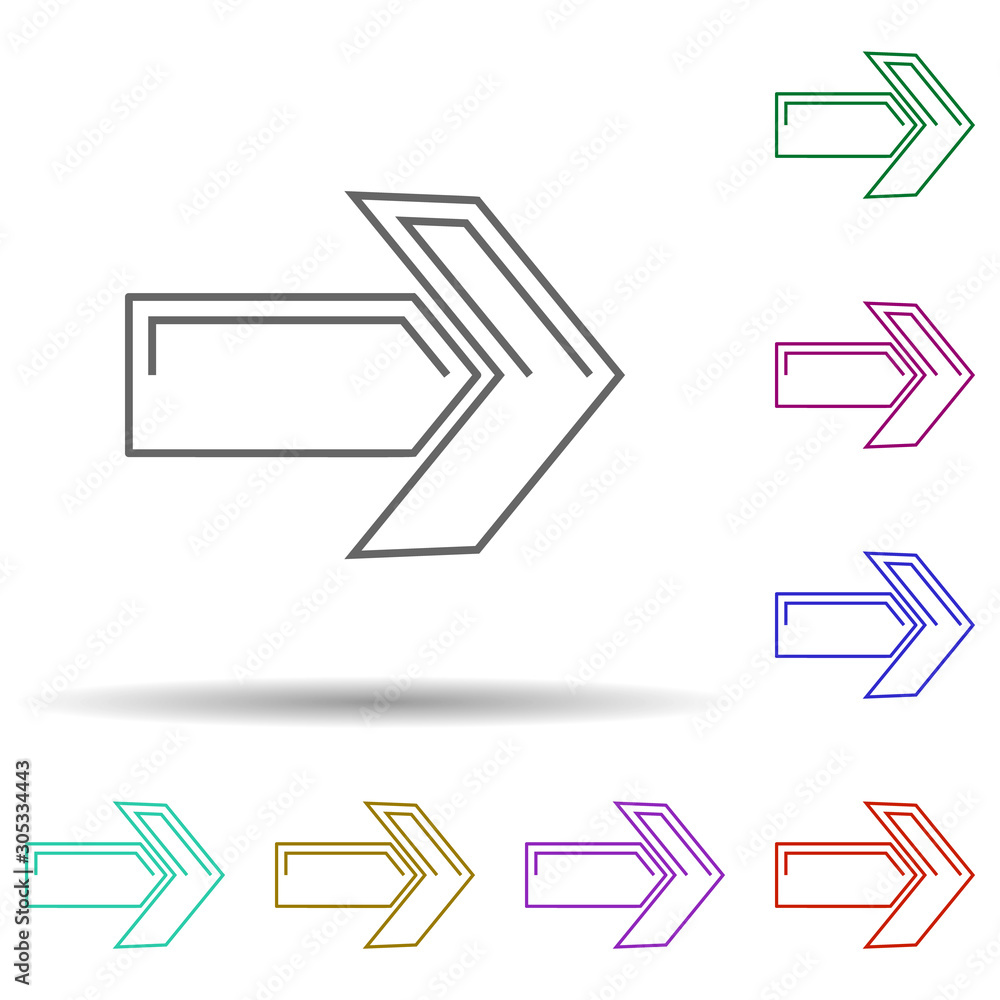 Poster arrow multi color icon. simple thin line, outline vector of web icons for ui and ux, website or mobi