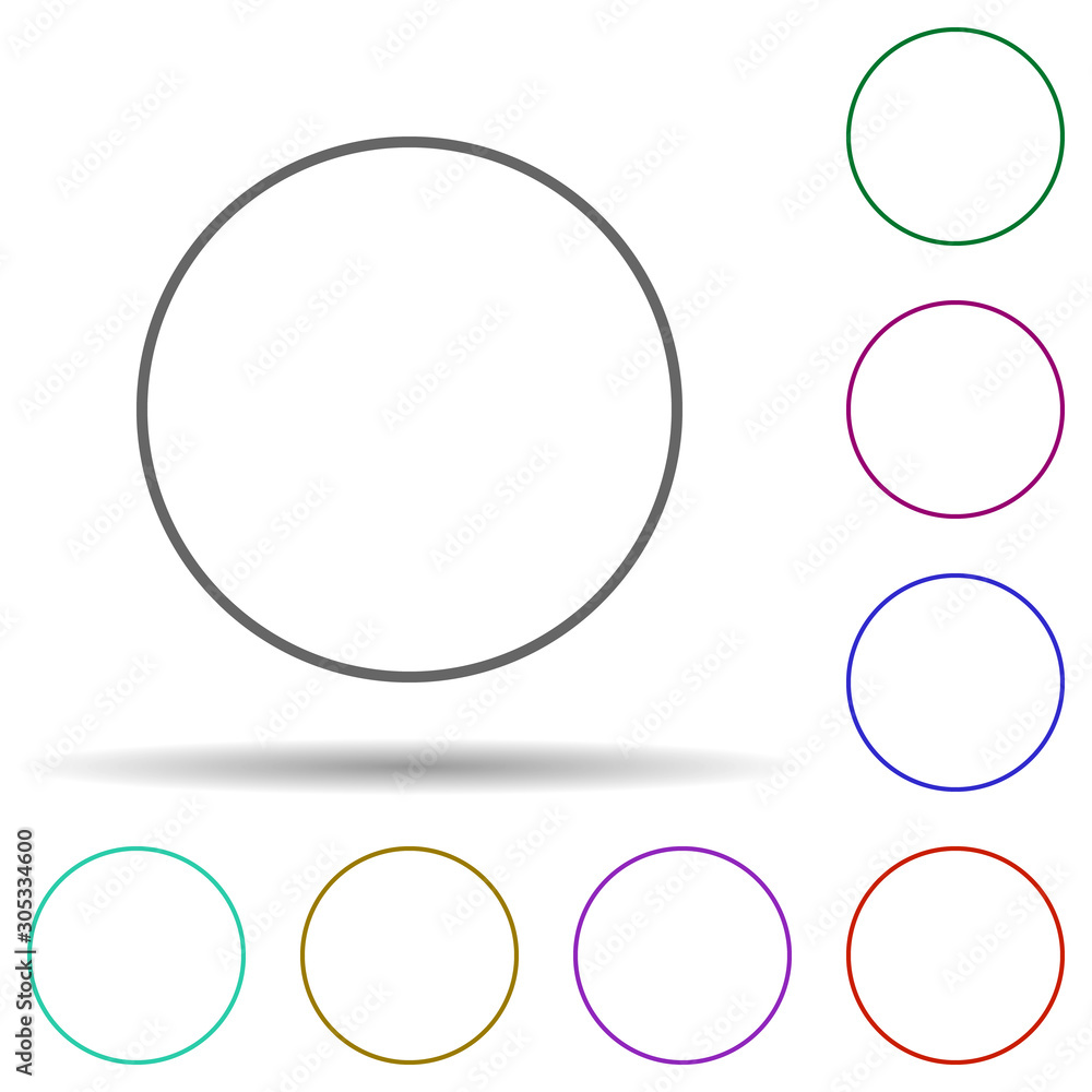 Poster a circle multi color icon. simple thin line, outline vector of geometric figures icons for ui and ux