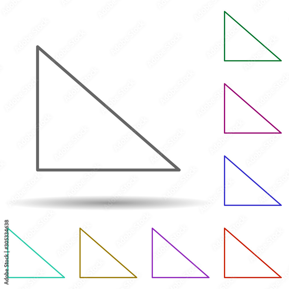 Poster Rectangle multi color icon. Simple thin line, outline vector of geometric figures icons for ui and ux, website or mobile application