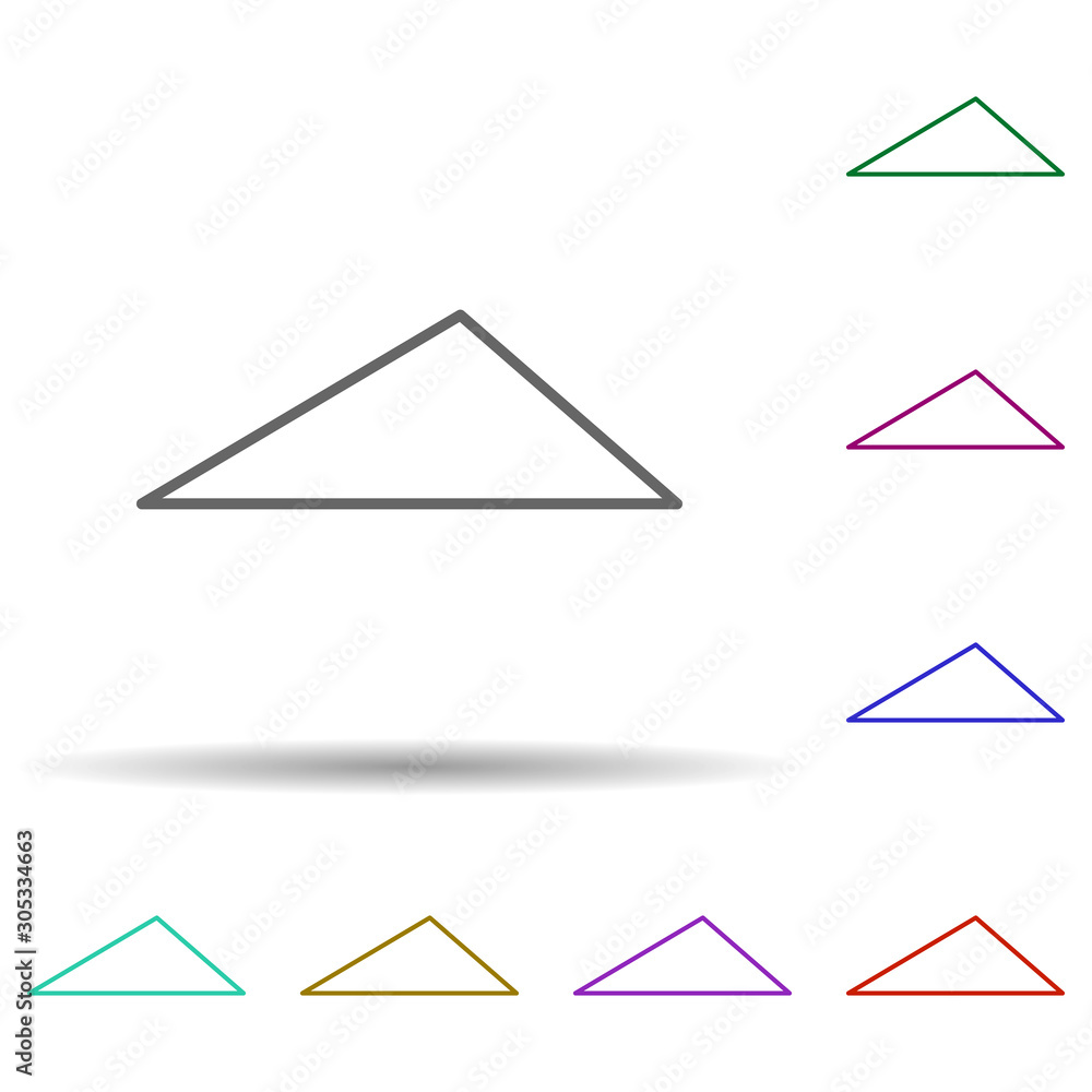 Poster triangle multi color icon. simple thin line, outline vector of geometric figures icons for ui and ux