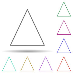 Isosceles triangle multi color icon. Simple thin line, outline vector of geometric figures icons for ui and ux, website or mobile application