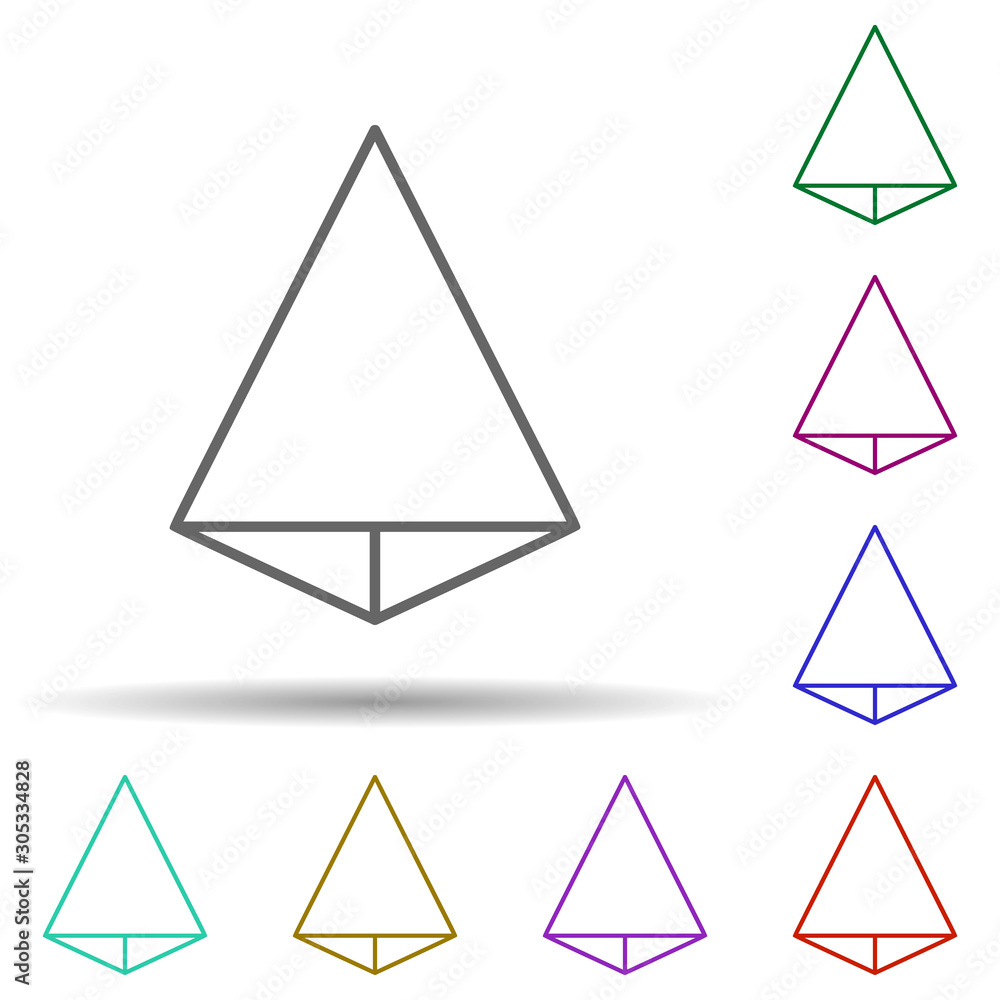 Poster 3d triangle multi color icon. simple thin line, outline vector of geometric figures icons for ui and