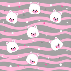 Seamless pattern with cute bear, Can be used for wrapping paper, scrapbook, web site background, greeting cards.