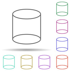 3d cylinder multi color icon. Simple thin line, outline vector of geometric figures icons for ui and ux, website or mobile application