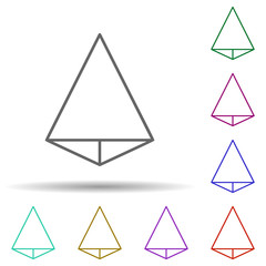 3d triangle multi color icon. Simple thin line, outline vector of geometric figures icons for ui and ux, website or mobile application