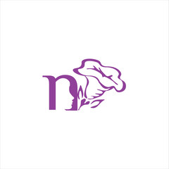 Letter N Beauty Logo Spa Nature Salon