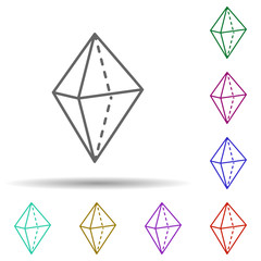 3d rhombus with dotted multi color icon. Simple thin line, outline vector of geometric figures icons for ui and ux, website or mobile application